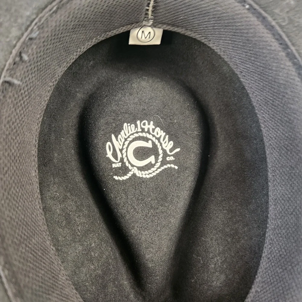Charlie 1 Horse Traveler Black Felt Western Cowboy Hat With Concho Band Branded